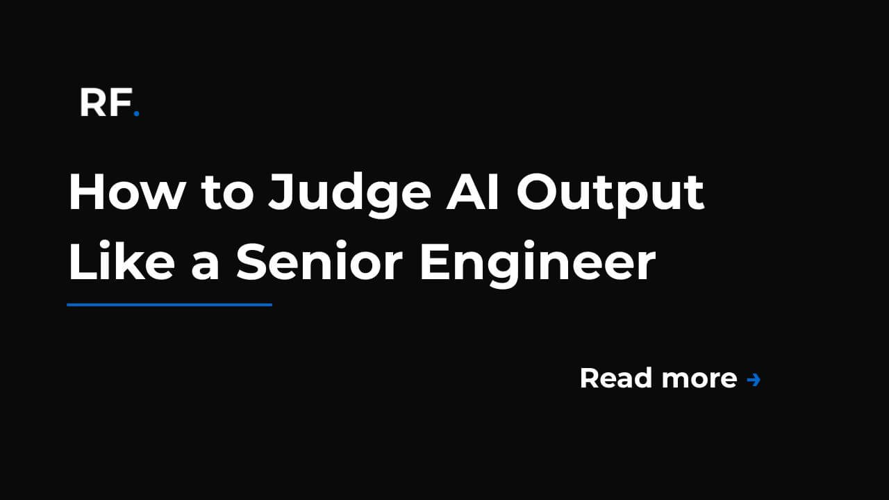 Engineer reviewing AI-generated code for architecture quality